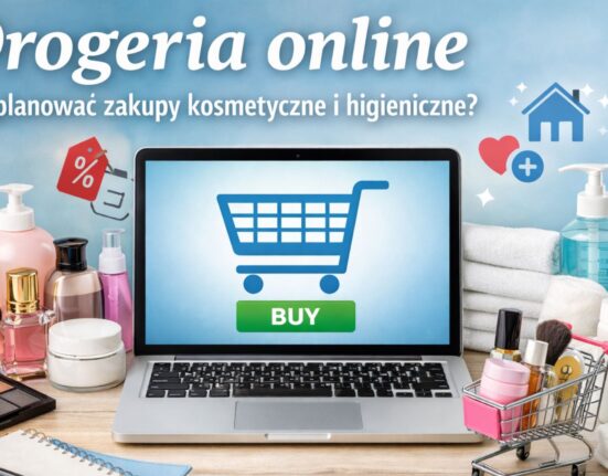 Okładka artykułu o planowaniu zakupów w drogerii online – kosmetyki, higiena i produkty do domu przy liście zakupów.