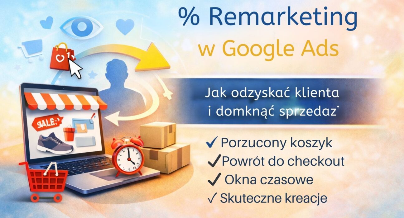 Okładka artykułu o remarketingu w Google Ads – jak odzyskać klienta i domknąć sprzedaż